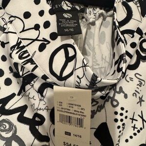 Laura Ashley Black and White Wide Leg Pants